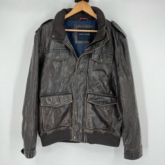 Tommy hilfiger bomber jacket leather - Picture 1 of 8